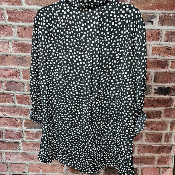 Women's DRESS BARN Polka Dot 3/4 Sleeve Shirt Large - Picture 2 of 5